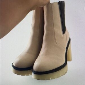 Cream Heeled Boots